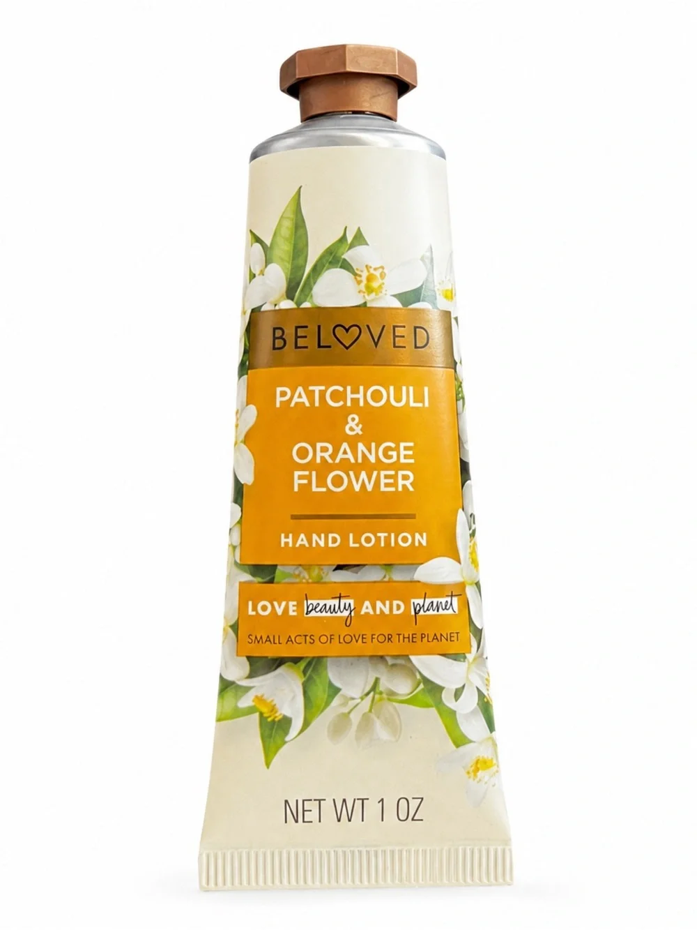 Love Beauty and Planet Beloved Patchouli & Orange Flower Hand Lotion Travel 1 oz